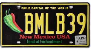 Americká SPZ New Mexico Chile Capital BMLB39