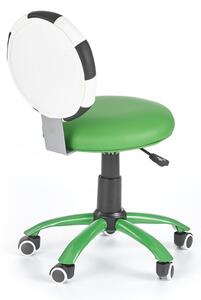 Dětská židle na kolečkách GOL — ekokůže, bílá/zelená