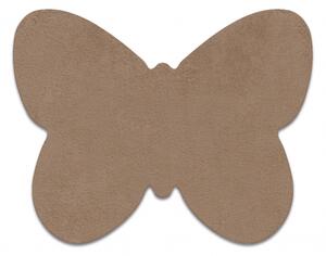 Makro Abra Kusový koberec SHAPE 3150 Motýl protiskluzový vhodný k praní shaggy camel béžový Rozměr: 80x80 cm