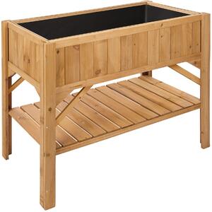 Tectake Vyvýšený záhon s poličkou 119x53x90cm - hnědá