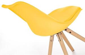 Jídelní židle K201 – masiv / plast / ekokůže, více barev Šedá