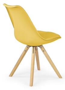 Jídelní židle K201 – masiv / plast / ekokůže, více barev Černá