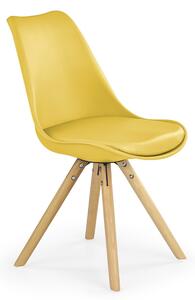 Jídelní židle K201 – masiv / plast / ekokůže, více barev Černá