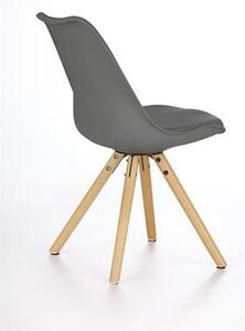 Jídelní židle K201 – masiv / plast / ekokůže, více barev Šedá
