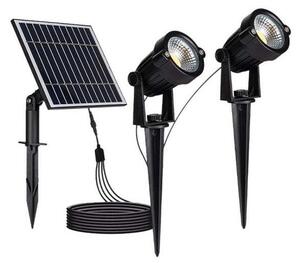 SADA 2x LED Venkovní solární lampa 2xLED/1,2W/3,7V IP65 3000K 4000 mAh