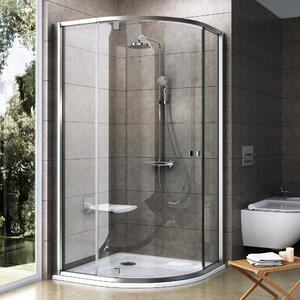 Ravak Pivot sprchový kout 90x90 cm půlkulatá satén matný/průhledné sklo 37677U00Z1