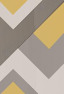 Makro Abra Moderní kusový koberec ELEFANTA 71734/37224 Geometrický šedý žlutý Rozměr: 60x100 cm
