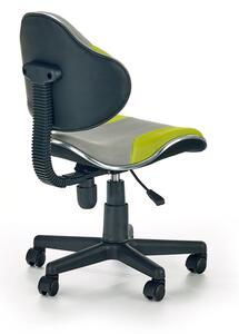 Dětská otočná židle na kolečkách FLASH - látka, zelená/šedá