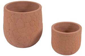 Set dvou terakotově červených keramických květináčů Kave Home Simi 34/50 cm