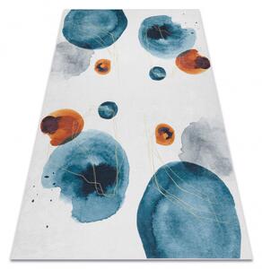 Makro Abra Kusový koberec vhodný k praní ANDRE 1112 Abstraktní protiskluzový bílý modrý Rozměr: 120x170 cm