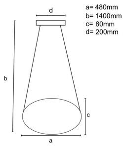 LED Stmívatelný lustr na lanku LED/40W/230V 3000-6500K černá + dálkové ovládání