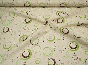 Ubrus teflonový zelené kruhy Rozměry: 65x65, Tvar: Čtverec