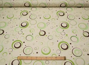 Ubrus teflonový zelené kruhy Rozměry: 65x65, Tvar: Čtverec