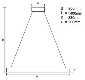 LED Stmívatelný lustr na lanku LED/110W/230V 3000-6500K zlatá + dálkové ovládání