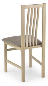 Jídelní židle PAVEL – masiv, látka, dub sonoma / šedá