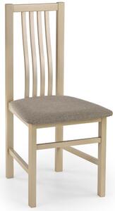 Jídelní židle PAVEL – masiv, látka, dub sonoma / šedá