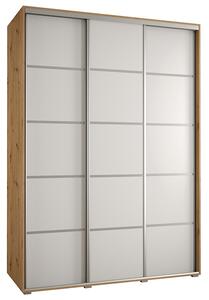 Šatní skříň s posuvnými dveřmi DAVOS 4, 170cm | DUB Artisan / bílá / stříbrné