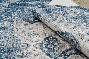 Makro Abra Kusový koberec vhodný k praní ANDRE 1819C Vintage protiskluzový béžový modrý Rozměr: 80x150 cm