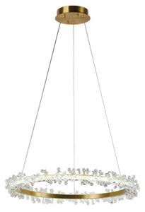 LED Stmívatelný lustr na lanku LED/40W/230V 3000-6500K zlatá + dálkové ovládání