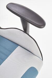 Herní židle CAYMAN – plast, látka, šedá / modrá