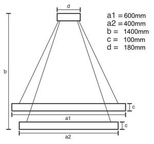 LED Stmívatelný lustr na lanku LED/65W/230V 3000-6500K chrom + dálkové ovládání