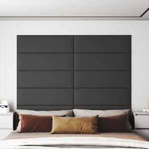 Nástěnné panely 12 ks šedé 90 x 30 cm umělá kůže 3,24 m²
