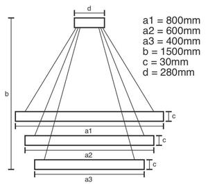 LED Stmívatelný lustr na lanku LED/210W/230V 3000-6500K stříbrná + DO