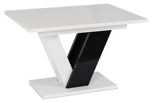 JAKS Jídelenský stůl Clark 120 cm černo bílý gloss glamour