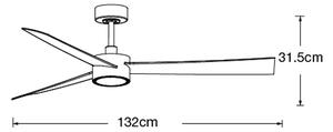 Lucci air 21610449-LED Stmívatelný ventilátor CLIMATE 1xGX53/12W/230Vhnědá/chrom