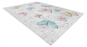 Makro Abra Dětský kusový koberec vhodný k praní BAMBINO 1610 Motýli protiskluzový krémový Rozměr: 80x150 cm