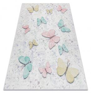 Makro Abra Dětský kusový koberec vhodný k praní BAMBINO 1610 Motýli protiskluzový krémový Rozměr: 160x220 cm