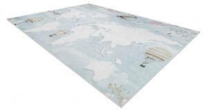 Makro Abra Dětský kusový koberec vhodný k praní BAMBINO 1163 Mapa světa protiskluzový modrý Rozměr: 120x170 cm