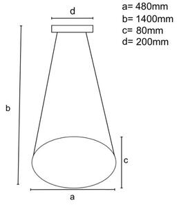 LED Stmívatelný lustr na lanku LED/65W/230V 3000-6500K zlatá + dálkové ovládání