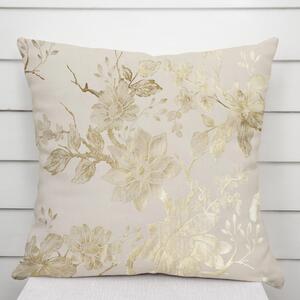 Biante Sametový povlak na polštář Isabela Flower IBL-023 Zlaté květy na krémovém 30 x 50 cm