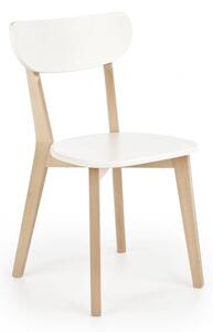 Jídelní židle BUGGI – masiv, MDF, buk / bílá