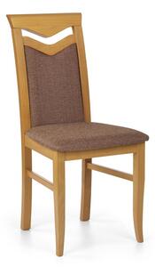 Jídelní židle CITRONE – masiv, látka, více barev třešeň / béžová