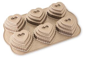 NORDIC WARE Forma na 6 báboviček Vrstvené srdíčko 0,7 l karamelová 90937