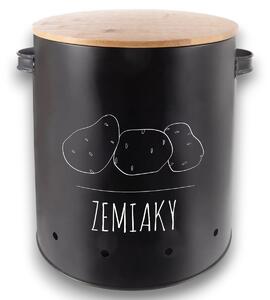 Orion Dóza na brambory, plech/bambus pr. 22,5 cm, BLACK SK