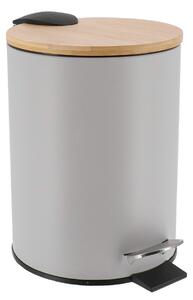 Odpadkový koš Timeless, šedá/s dřevěnými prvky, 2,5 l