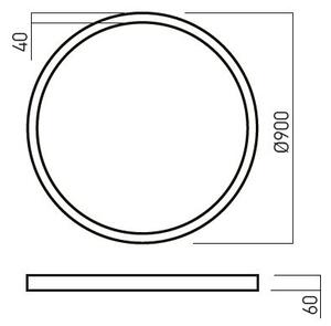 Arelux AM02WW SBK Xambit, černé stropní/závěsné kruhové svítidlo, 57W LED 3000K, prům. 90cm