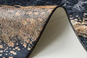 Makro Abra Kusový koberec vhodný k praní ANDRE 1124 Mramor abstraktní protiskluzový černý Rozměr: 80x150 cm