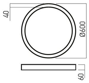 Arelux AM01NW SBK Xambit, černé stropní/závěsné kruhové svítidlo, 38W LED 4000K, prům. 60cm