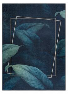 Makro Abra Kusový koberec vhodný k praní ANDRE 1170 Listy stromu protiskluzový modrý Rozměr: 80x150 cm