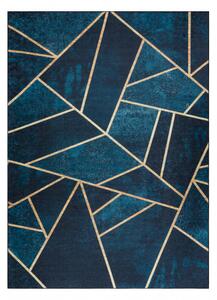 Makro Abra Kusový koberec vhodný k praní ANDRE 1173 Geometrický protiskluzový tyrkysový zlatý Rozměr: 80x150 cm