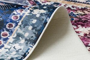 Makro Abra Kusový koberec vhodný k praní ANDRE 1136 Vintage protiskluzový bordó modrý Rozměr: 80x150 cm