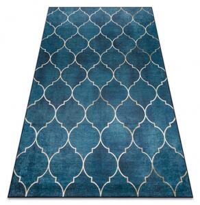 Makro Abra Kusový koberec vhodný k praní ANDRE 1181 Marokánsky vzor geometrický protiskluzový modrý Rozměr: 80x150 cm