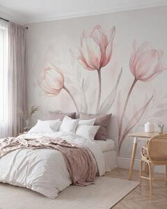 Fototapety Jemné tulipány ve stylu akvarelu, Fototapety květiny, w10005 : uwalls.cz