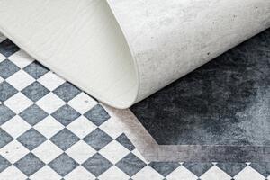 Makro Abra Kusový koberec vhodný k praní ANDRE 1863 Geometrický protiskluzový bílý černý Rozměr: 80x150 cm