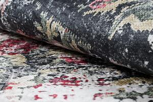 Makro Abra Kusový koberec vhodný k praní ANDRE 1816D Květy abstraktní protiskluzový bílý červený Rozměr: 120x170 cm