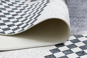 Makro Abra Kusový koberec vhodný k praní ANDRE 1863 Geometrický protiskluzový bílý černý Rozměr: 80x150 cm